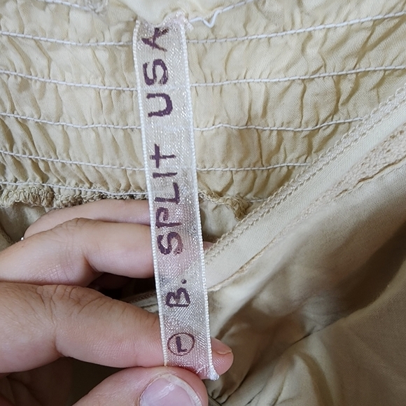 B Split USA Spaghetti Strap Cream Dress - Picture 4 of 6